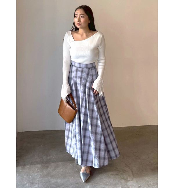 LAGUNAMOON「チェックタックフレアスカート」|スカート|