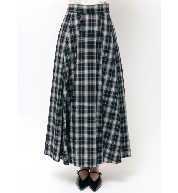 LAGUNAMOON「チェックタックフレアスカート」|スカート|
