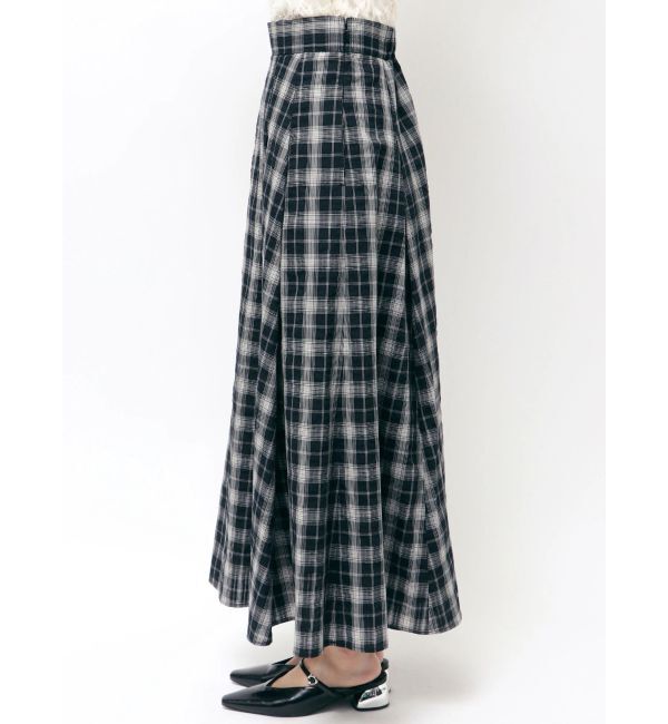 LAGUNAMOON「チェックタックフレアスカート」|スカート|