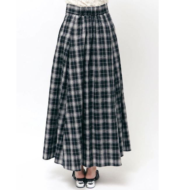 LAGUNAMOON「チェックタックフレアスカート」|スカート|