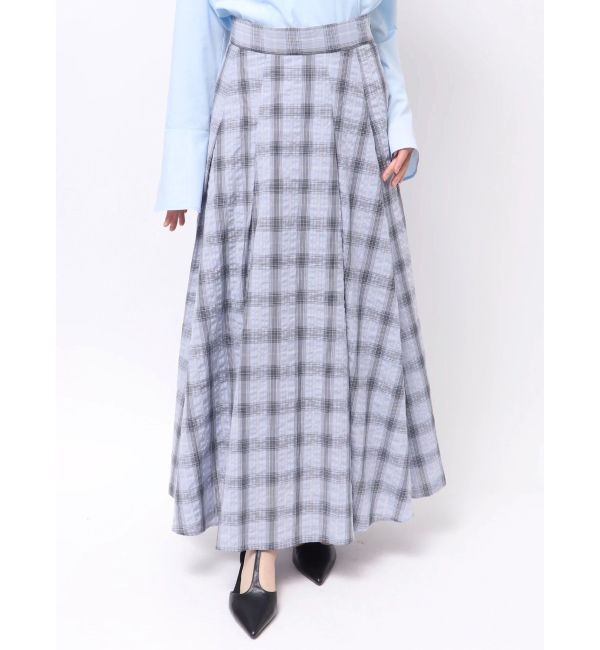 LAGUNAMOON「チェックタックフレアスカート」|スカート|