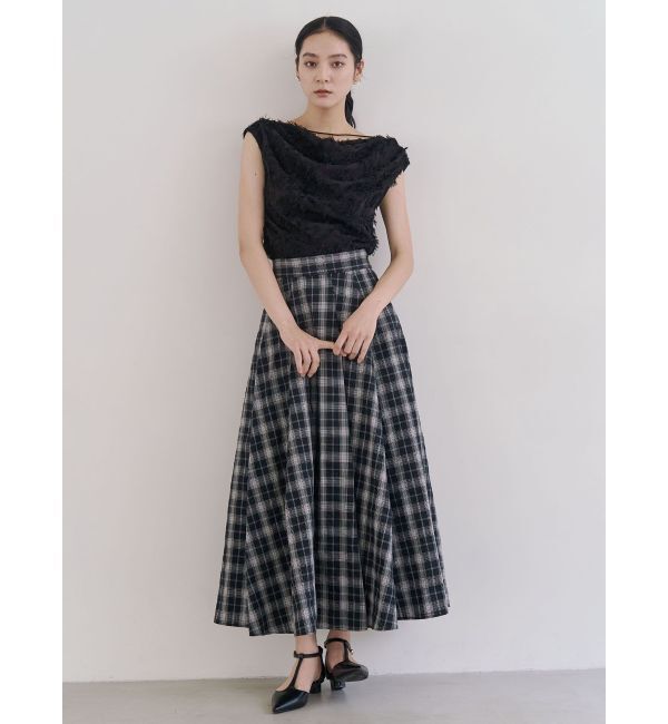 LAGUNAMOON「チェックタックフレアスカート」|スカート|