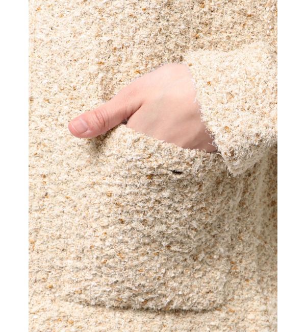 LAGUNAMOON「ミックスヤーンノーカラーニットカーディガン」|カーディガン|