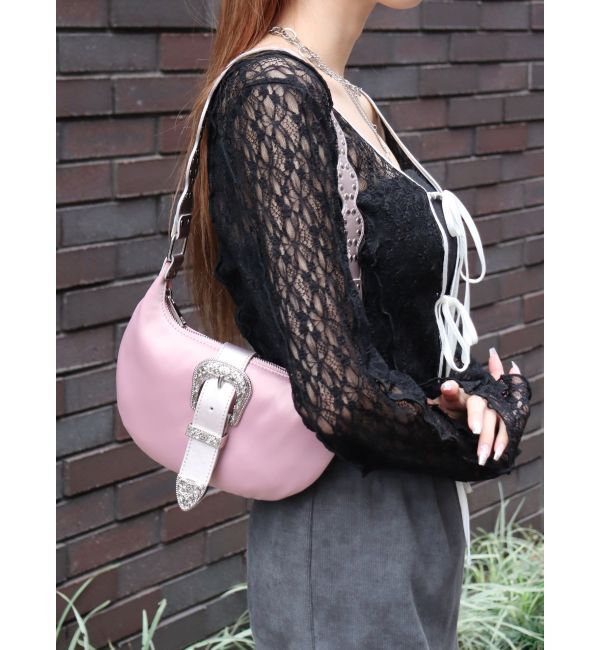 EVRIS「バックルデザインナイロンショルダーBAG」|ショルダー・メッセンジャー|ピンク