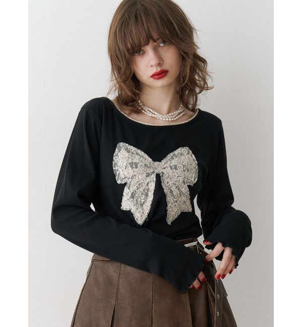 jouetie「レースリボンモチーフトップス」|Tシャツ・カットソー|