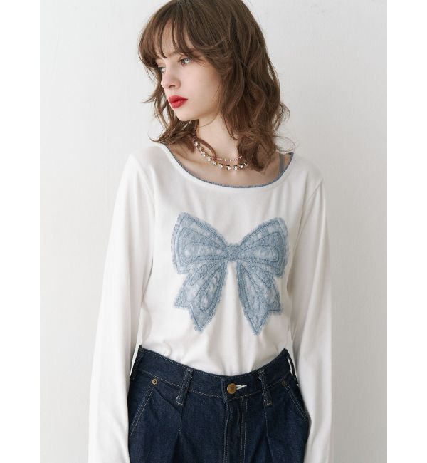jouetie「レースリボンモチーフトップス」|Tシャツ・カットソー|