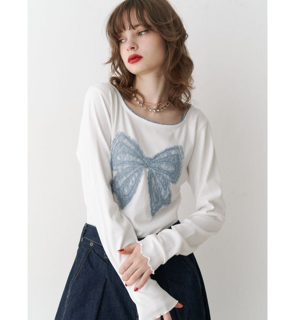 jouetie「レースリボンモチーフトップス」|Tシャツ・カットソー|