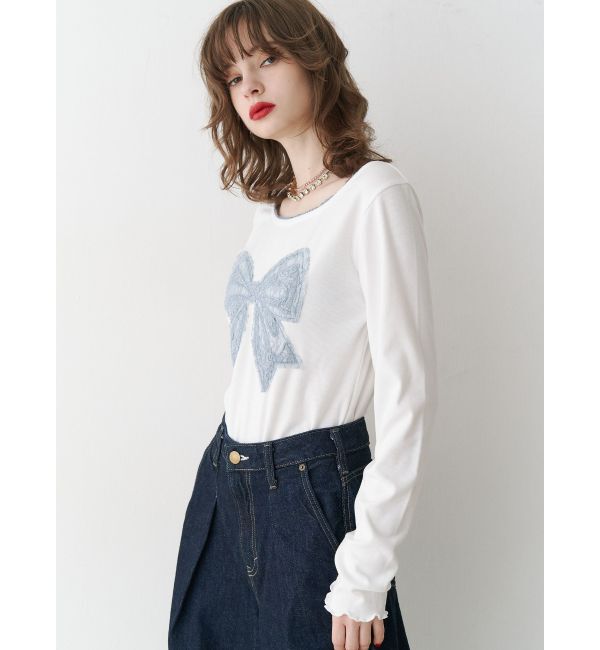 jouetie「レースリボンモチーフトップス」|Tシャツ・カットソー|