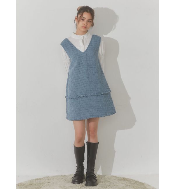 merry jenny「ツイードミニジャンスカ」|ジャンパースカート|