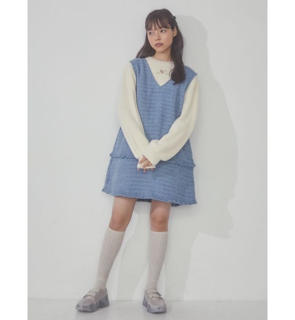 merry jenny「ツイードミニジャンスカ」|ジャンパースカート|