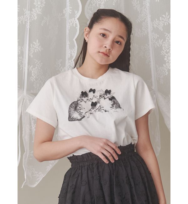merry jenny「CAT ribbon Tee」|Tシャツ・カットソー|