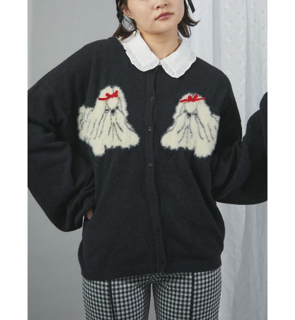 merry jenny「シーズー&times;シーズーカーディガン」|カーディガン|ブラック