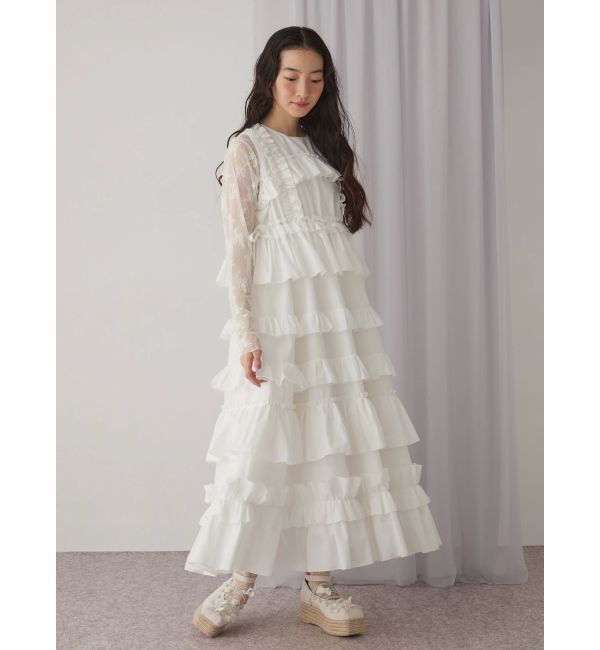 merry jenny「シアーレースコンビtops」|Tシャツ・カットソー|