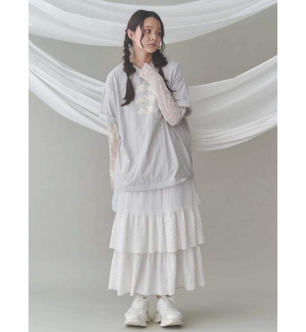 merry jenny「シアーレースコンビtops」|Tシャツ・カットソー|