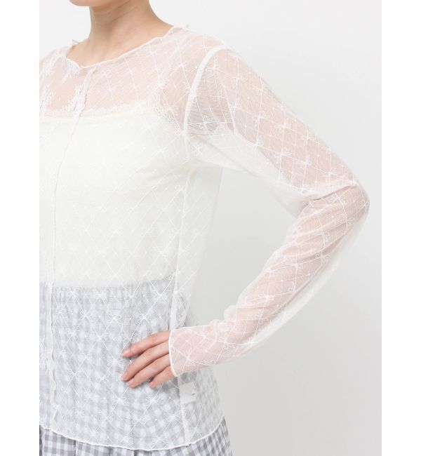 merry jenny「シアーレースコンビtops」|Tシャツ・カットソー|
