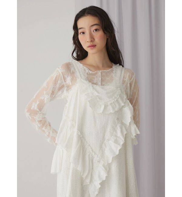 merry jenny「シアーレースコンビtops」|Tシャツ・カットソー|