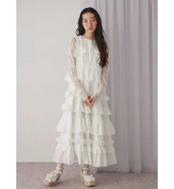 merry jenny「シアーレースコンビtops」|Tシャツ・カットソー|