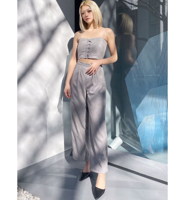 GYDA「ビスチェデザインロンパース」|オールインワン|グレー