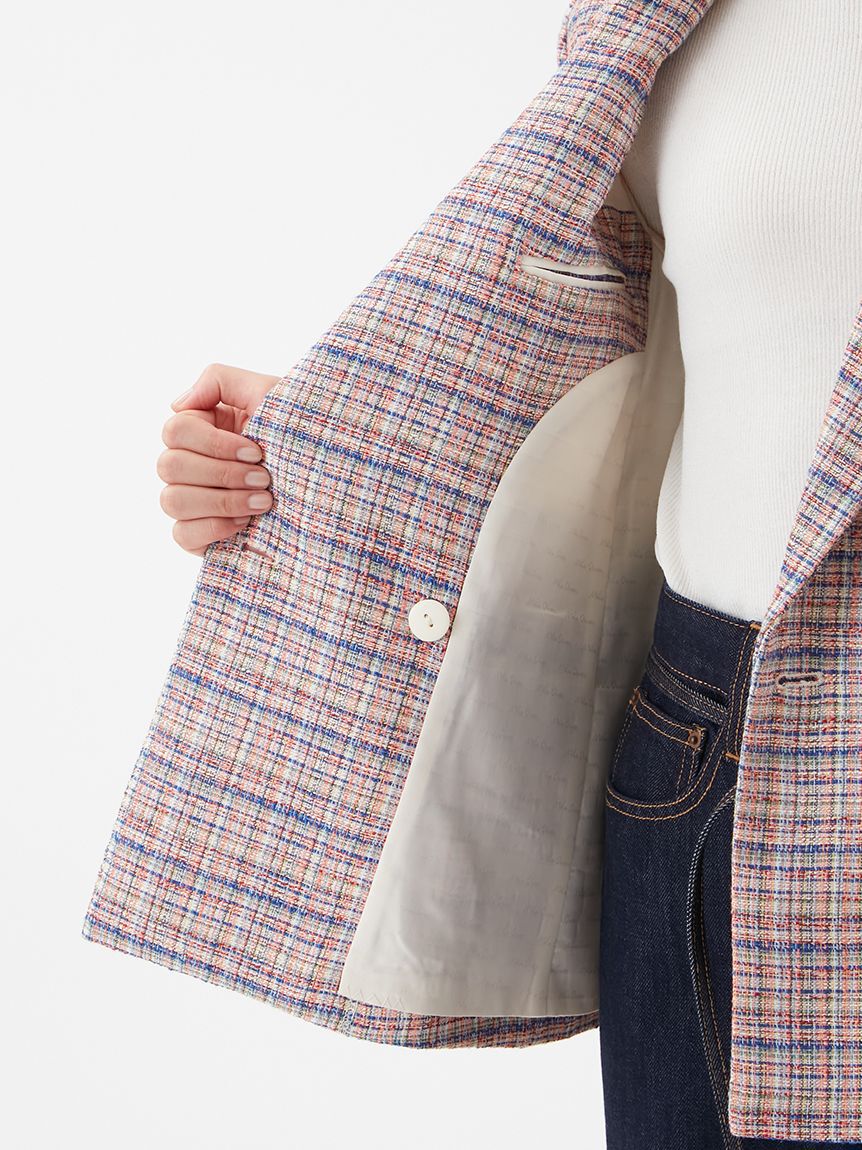 Mila Owen「金釦ダブルブレストツイードブレザー」|テーラードジャケット|