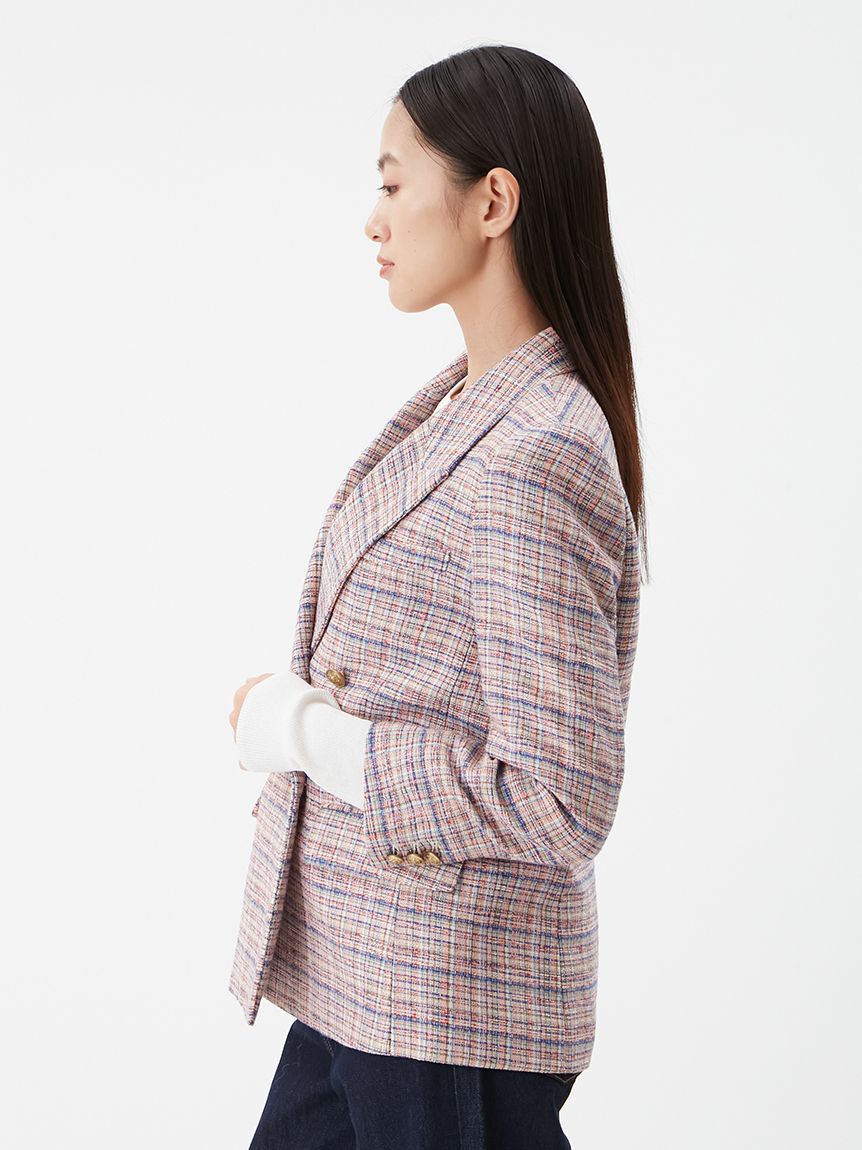 Mila Owen「金釦ダブルブレストツイードブレザー」|テーラードジャケット|