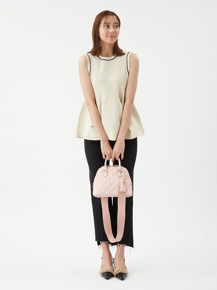 Mila Owen「【USAGI・ZOZO限定カラー】【セットアップ対応】フォルムアンサンブルペプラムノースリニット」|ニット・セーター|