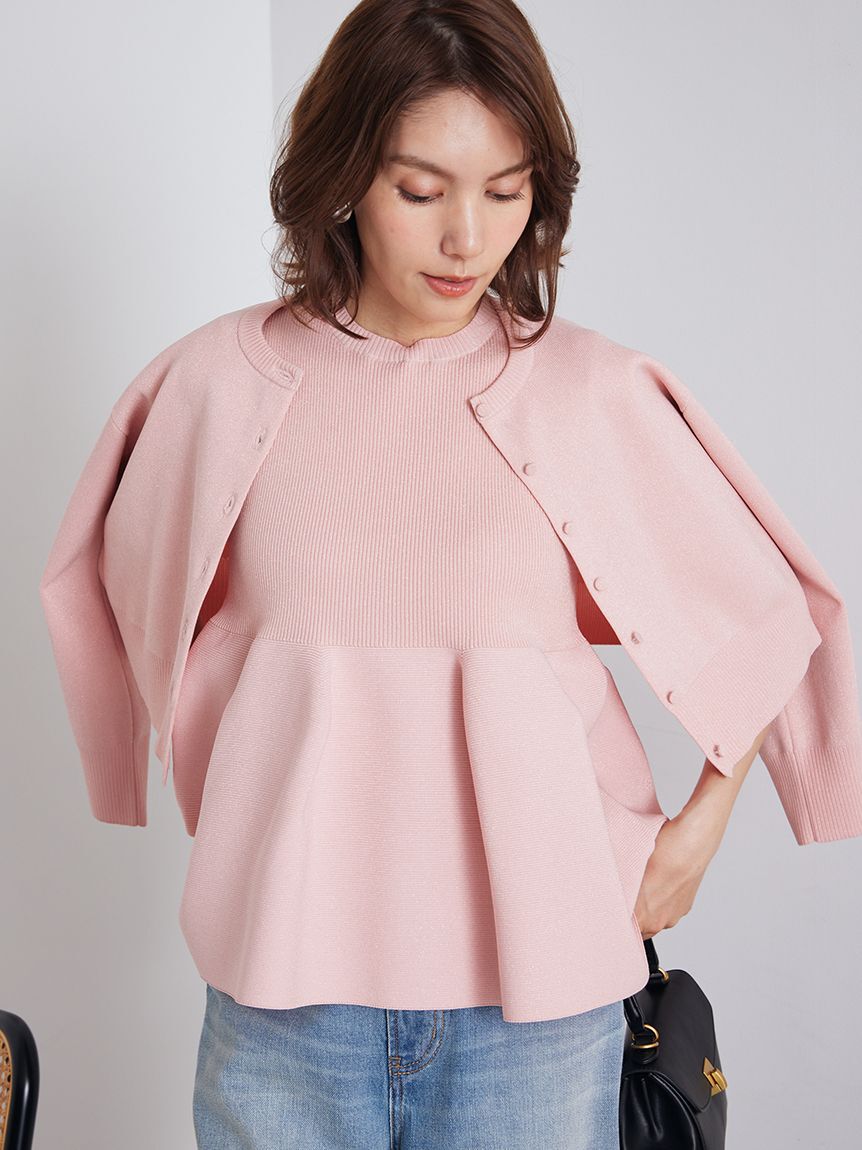 Mila Owen「【USAGI・ZOZO限定カラー】【セットアップ対応】フォルムアンサンブルペプラムノースリニット」|ニット・セーター|