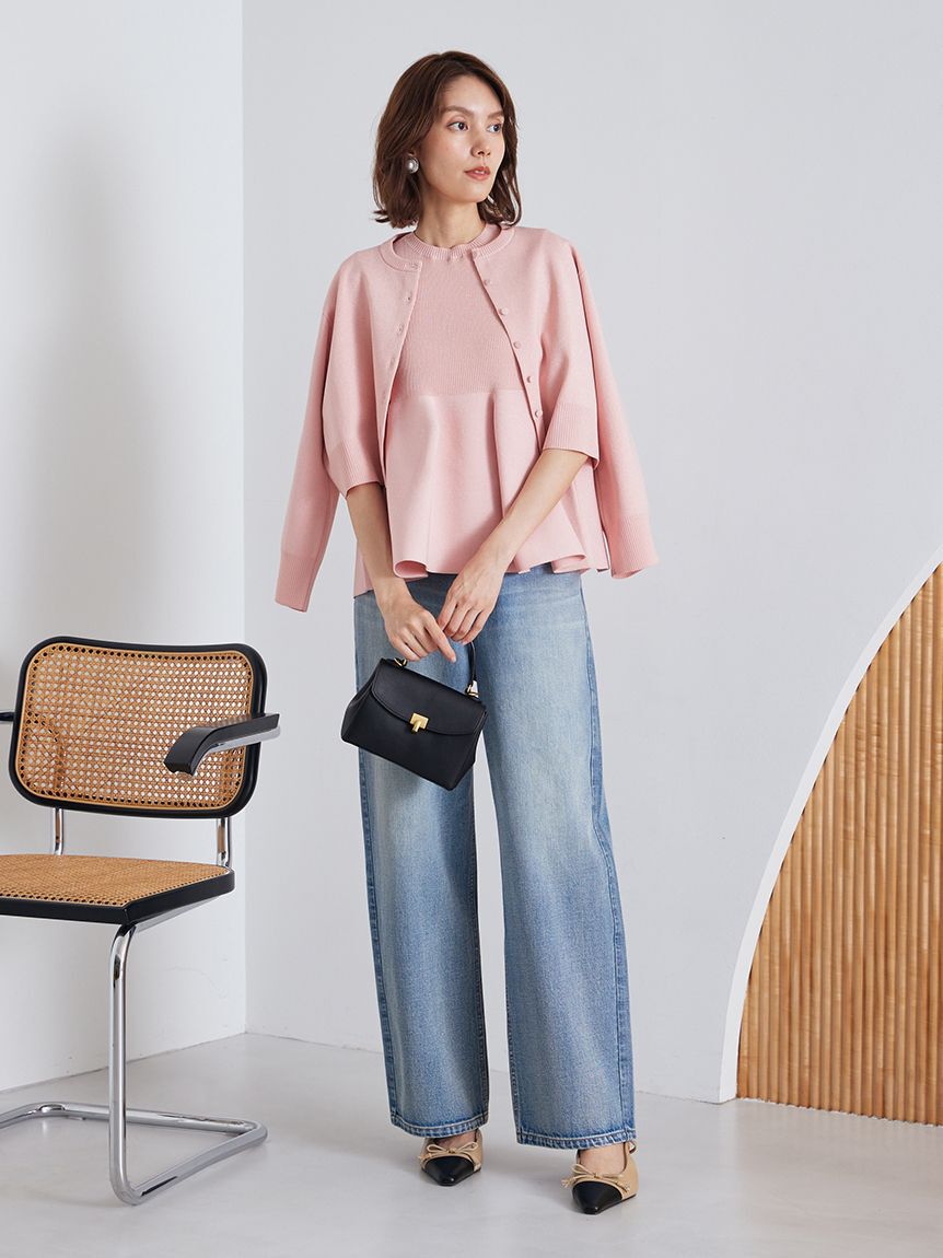 Mila Owen「【USAGI・ZOZO限定カラー】【セットアップ対応】フォルムアンサンブルペプラムノースリニット」|ニット・セーター|