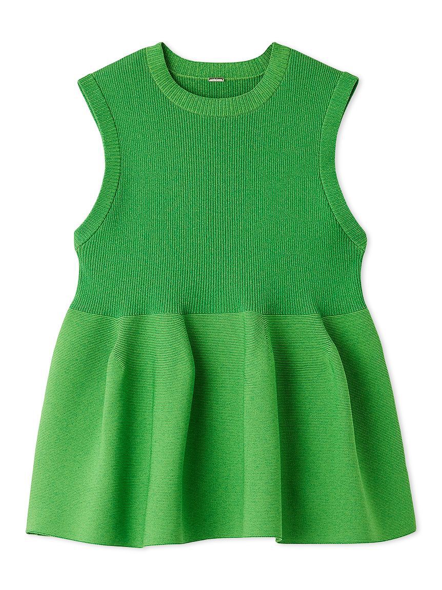 Mila Owen「【USAGI・ZOZO限定カラー】【セットアップ対応】フォルムアンサンブルペプラムノースリニット」|ニット・セーター|GRN