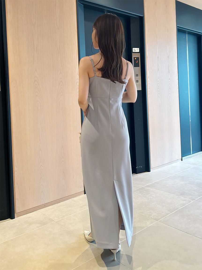 SNIDEL「Sustainableペプラムチュールドレス」|ドレス|