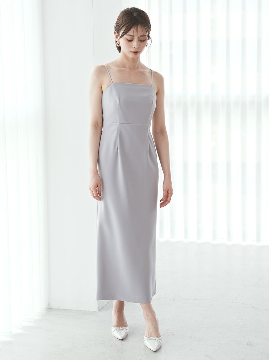 SNIDEL「Sustainableペプラムチュールドレス」|ドレス|