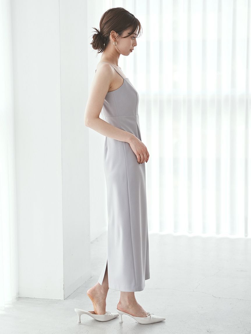 SNIDEL「Sustainableペプラムチュールドレス」|ドレス|