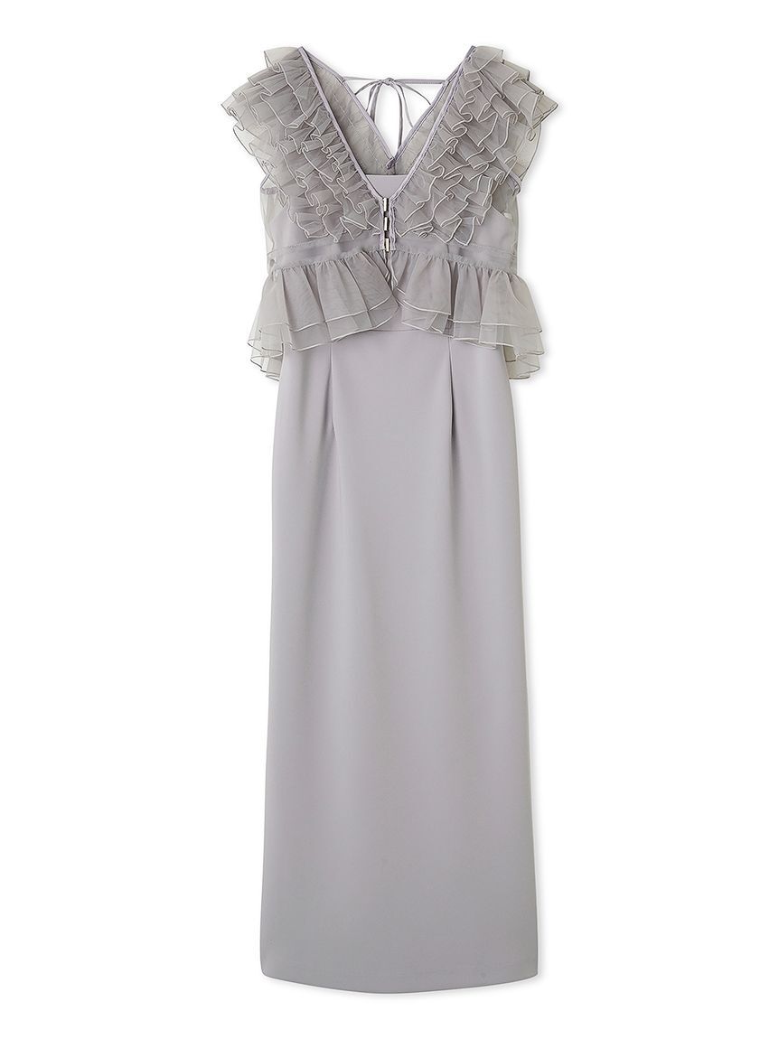 SNIDEL「Sustainableペプラムチュールドレス」|ドレス|