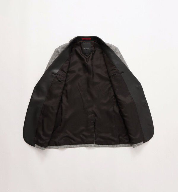  「シンセティックレザーコンビ グレンチェックジャケット」|テーラードジャケット|