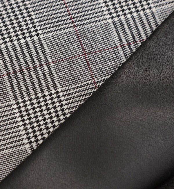  「シンセティックレザーコンビ グレンチェックジャケット」|テーラードジャケット|