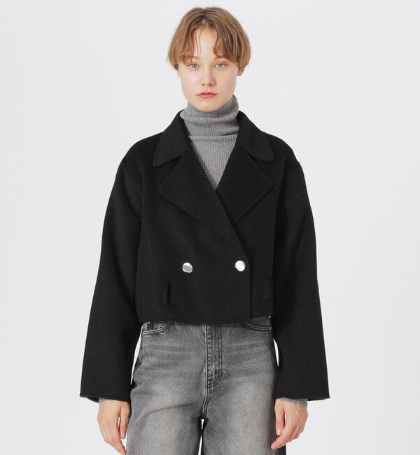  「リバーウールショートトレンチ」|ブルゾン・スタジャン|ブラック