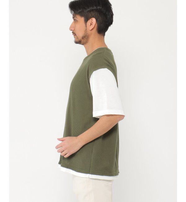 ikka「5分フェイクベストT」|Tシャツ・カットソー|