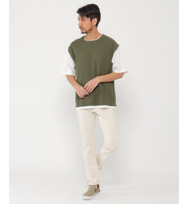 ikka「5分フェイクベストT」|Tシャツ・カットソー|