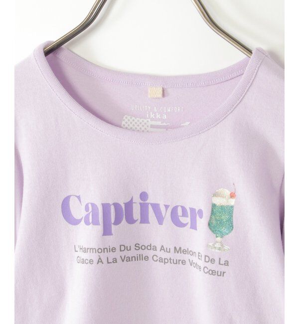 ikka kids「ボリュームパフ袖プリントT（120~160cm）」|Tシャツ・カットソー|