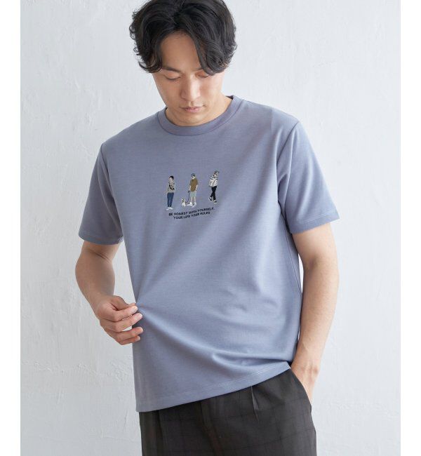 ikka「【親子おそろい】ポンチスリーメン刺繍Tシャツ」|Tシャツ・カットソー|