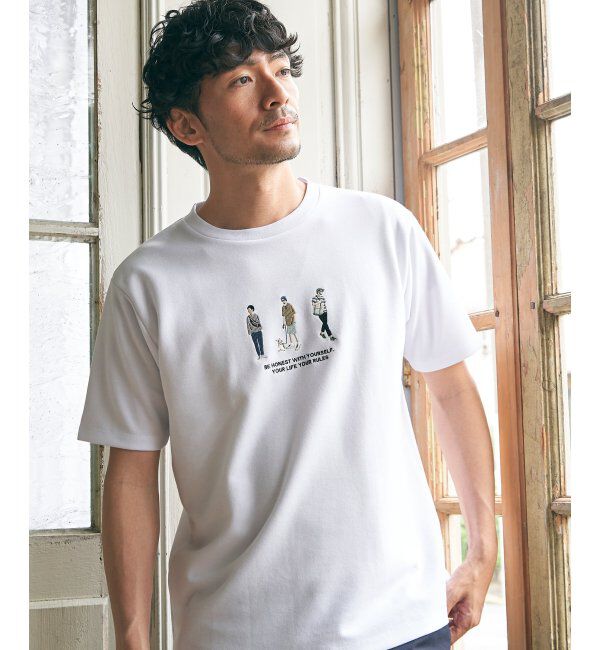 ikka「【親子おそろい】ポンチスリーメン刺繍Tシャツ」|Tシャツ・カットソー|