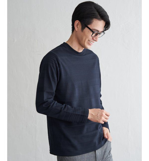 IKKA LOUNGE「ランダムリップルボーダーロンT」|Tシャツ・カットソー|