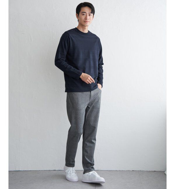 IKKA LOUNGE「ランダムリップルボーダーロンT」|Tシャツ・カットソー|