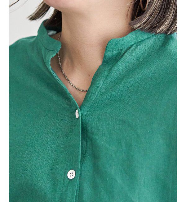 Lbc with Life「リネンコットンバンドカラーシャツ」|シャツ・ブラウス|