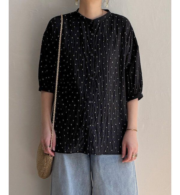 Lbc with Life「シャーリングバンドカラーブラウス」|シャツ・ブラウス|