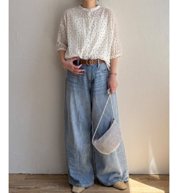 Lbc with Life「シャーリングバンドカラーブラウス」|シャツ・ブラウス|