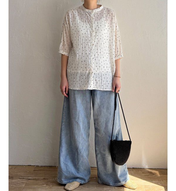 Lbc with Life「シャーリングバンドカラーブラウス」|シャツ・ブラウス|