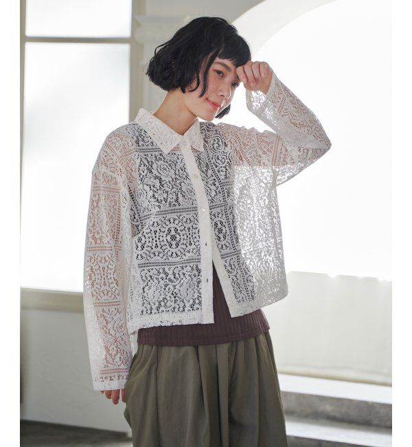 Lbc with Life「総レースシャツジャケット」|ブルゾン・スタジャン|