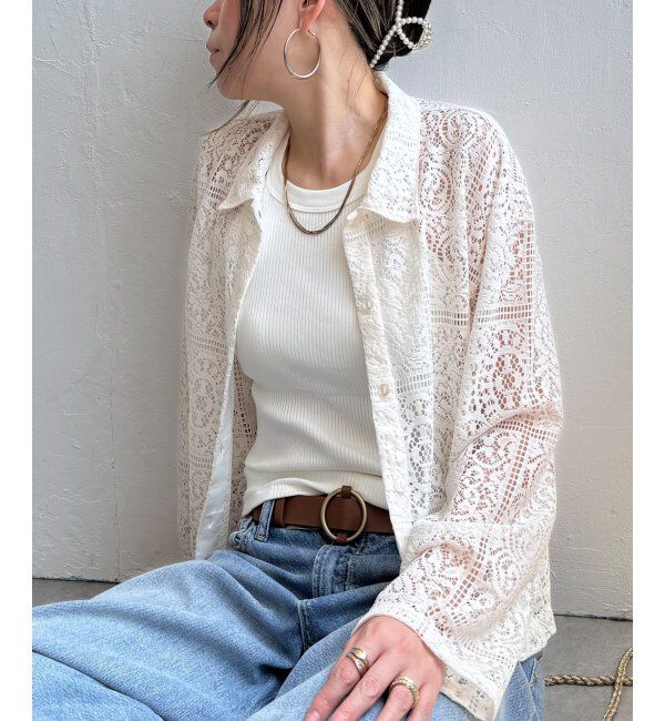 Lbc with Life「総レースシャツジャケット」|ブルゾン・スタジャン|