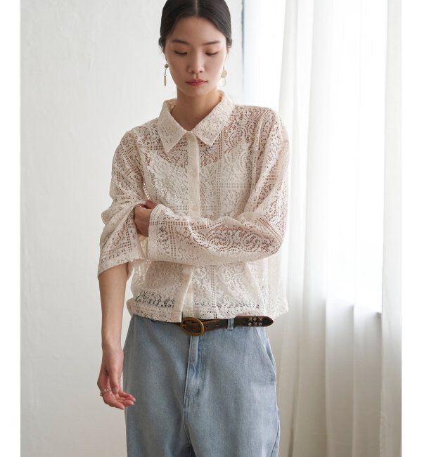 Lbc with Life「総レースシャツジャケット」|ブルゾン・スタジャン|