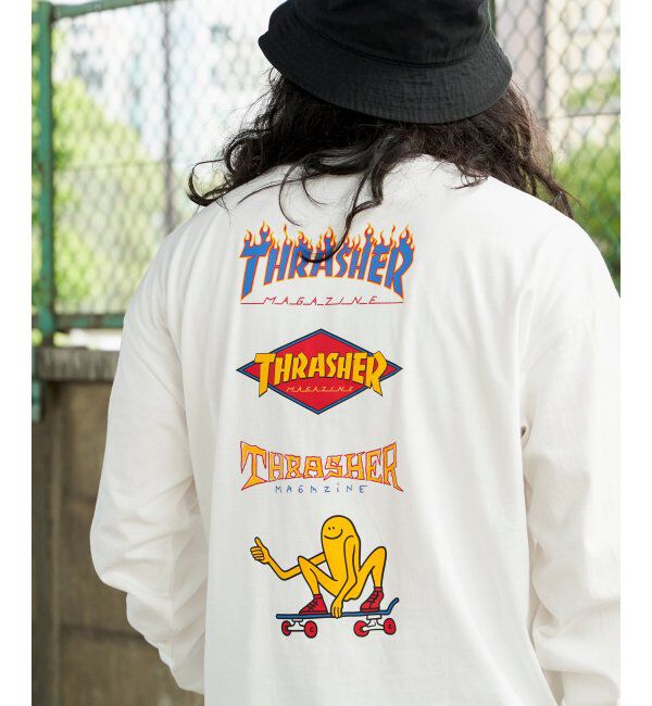 VENCE share style「THRASHER スラッシャー バックプリントロンT」|Tシャツ・カットソー|ホワイト